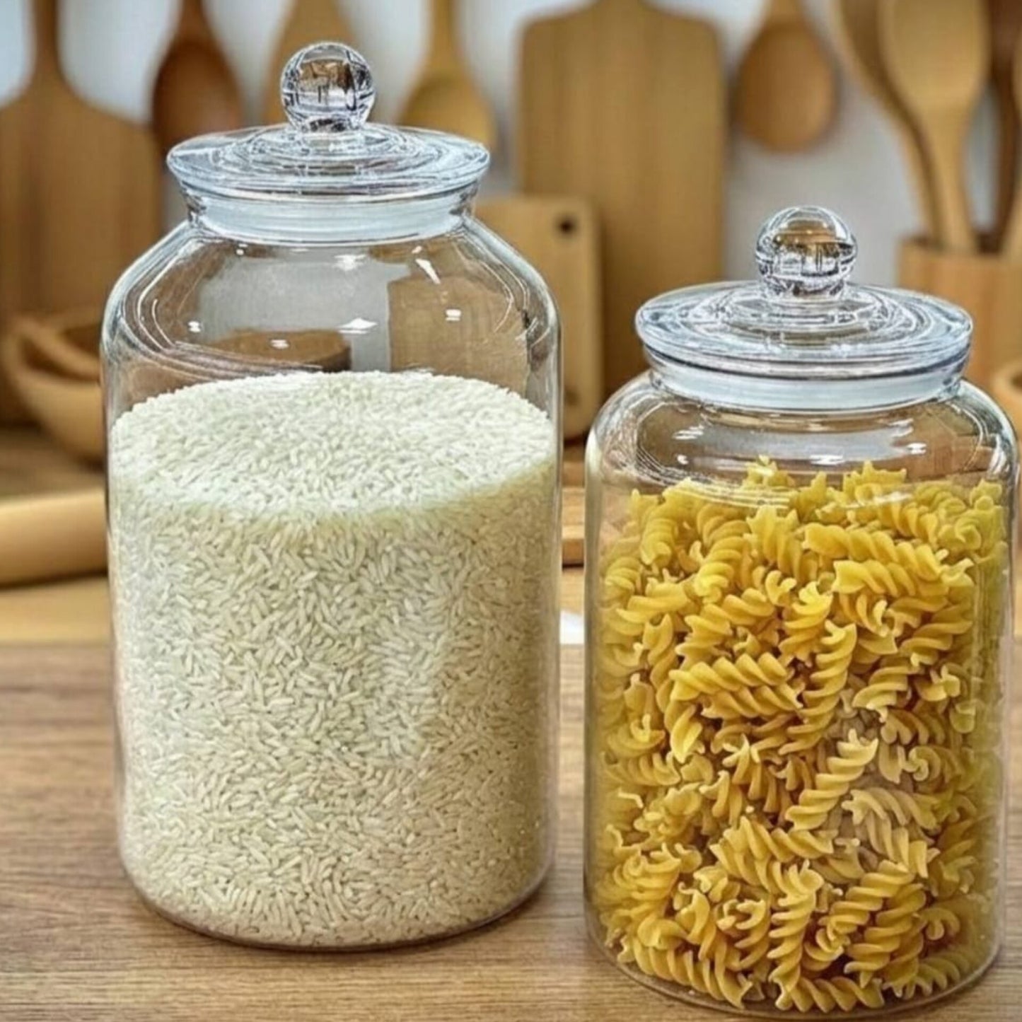 Clear Acrylic Storage Jars with Airtight Knob Lids