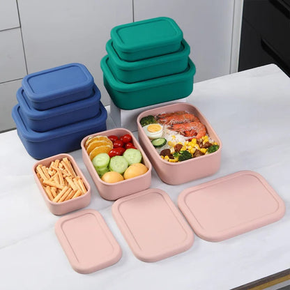 3Pc silicone fridge containers set