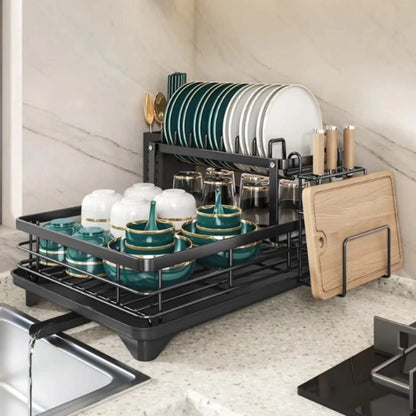 2 Tier Dish Drainer with Tray