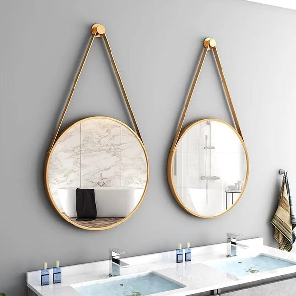 Round Aluminum Alloy Wall Hanging Mirror