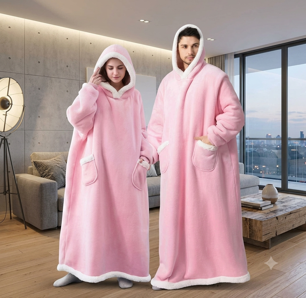 Wearable Winter Fleece Blanket Hoodie