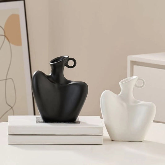 Sculptural Body Silhouette Ceramic Flower Vase Figurine Decor