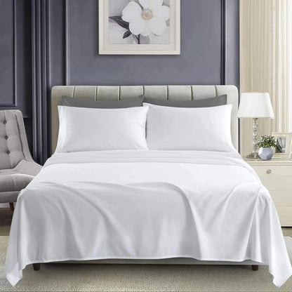 Cotton White Plain Bedsheet Set