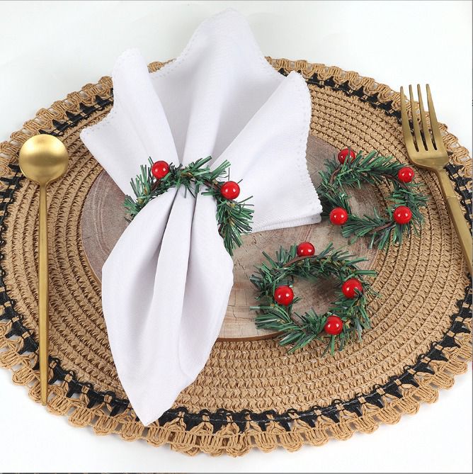 6pcs Christmas Pine Napkin Rings Christmas