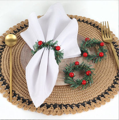 6pcs Christmas Pine Napkin Rings Christmas