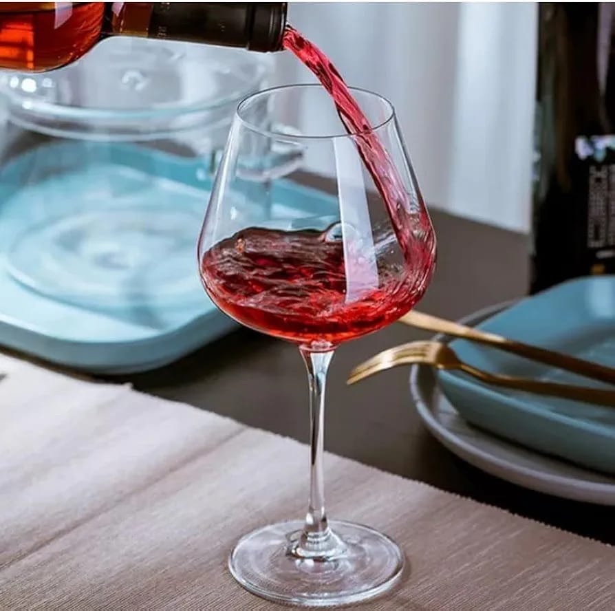 6pc 600ml bulb  wine glasses