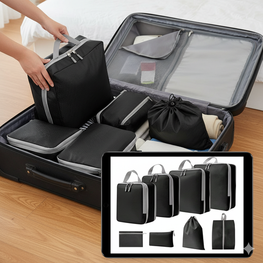 7-Piece Travel Compression Bag and Suitcase Organizer Set
