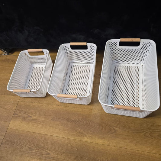 Set of 3 mesh storage baskets