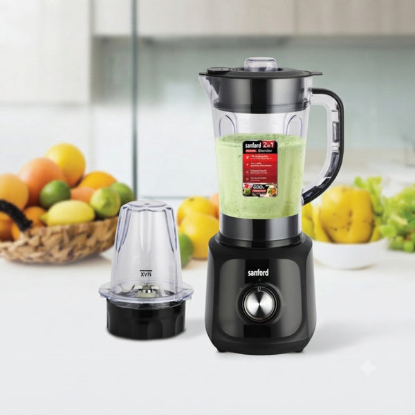 Sanford Blender Grinder 2 In 1 With 600W Motor and Stainless Steel Blades - SF6839BR