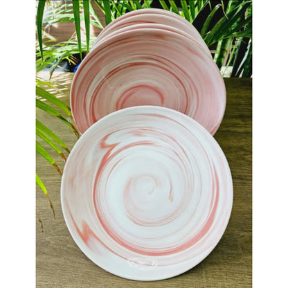 6 Marble Ceramic Dinner Plates