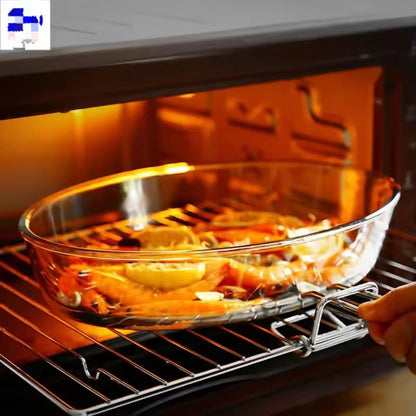 Set of 2 glass baking tins