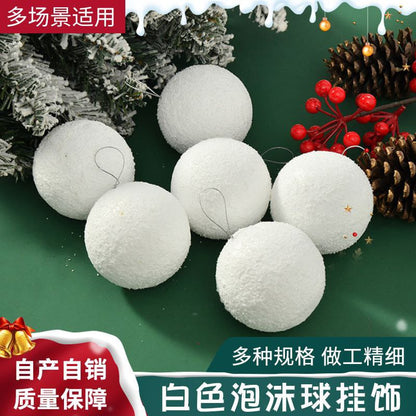 6pc  White Christmas decor balls