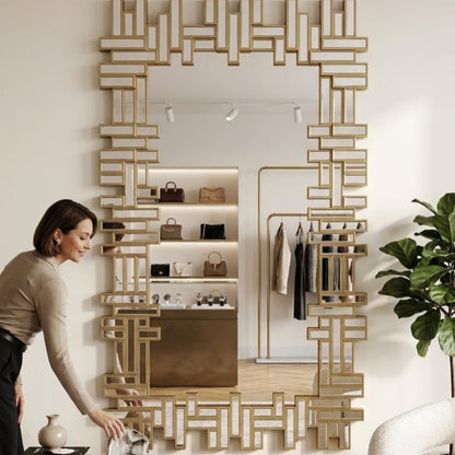 Structured Frame Decorative Wall Mirror
