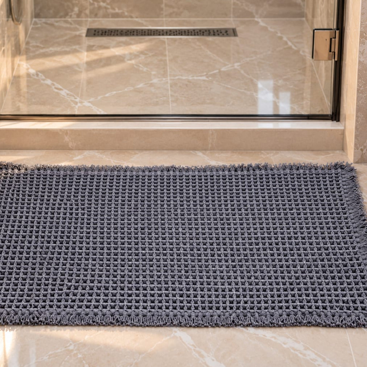 Minimalist Waffle Bathroom Door Mat