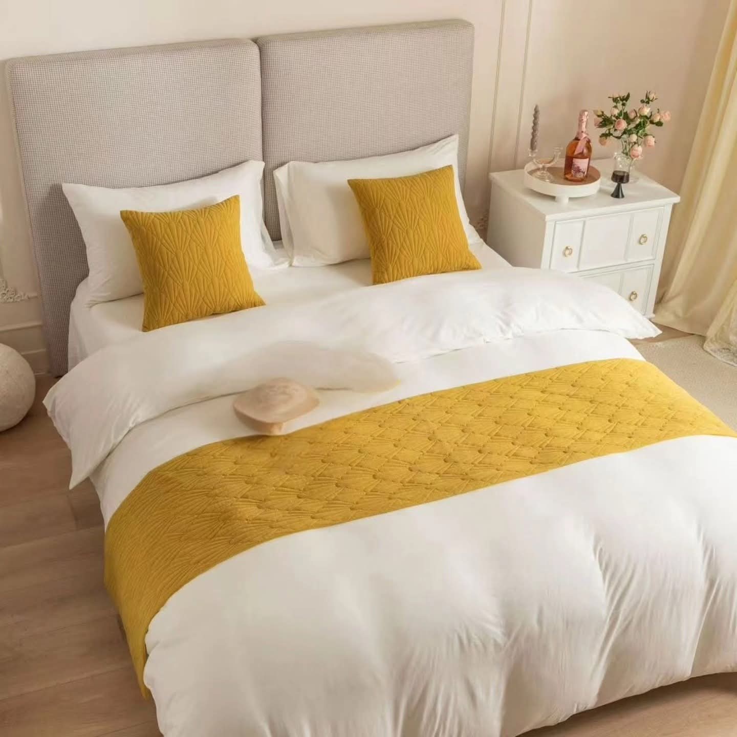 3 Piece  Bed runner and cushion cover set
