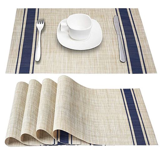 6 PCs Rectangular PVC table mats