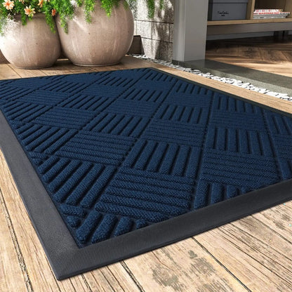 Non-slip wear resistant rubber doormat