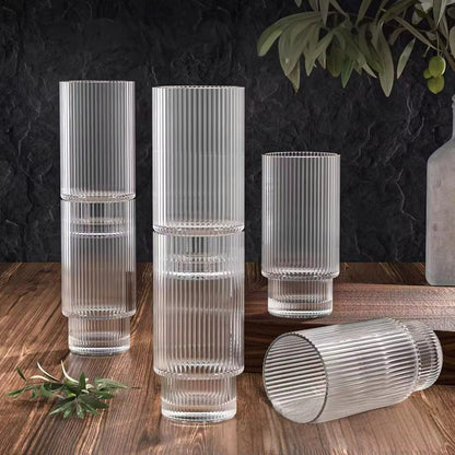 6Pc Ribbed Glasses
