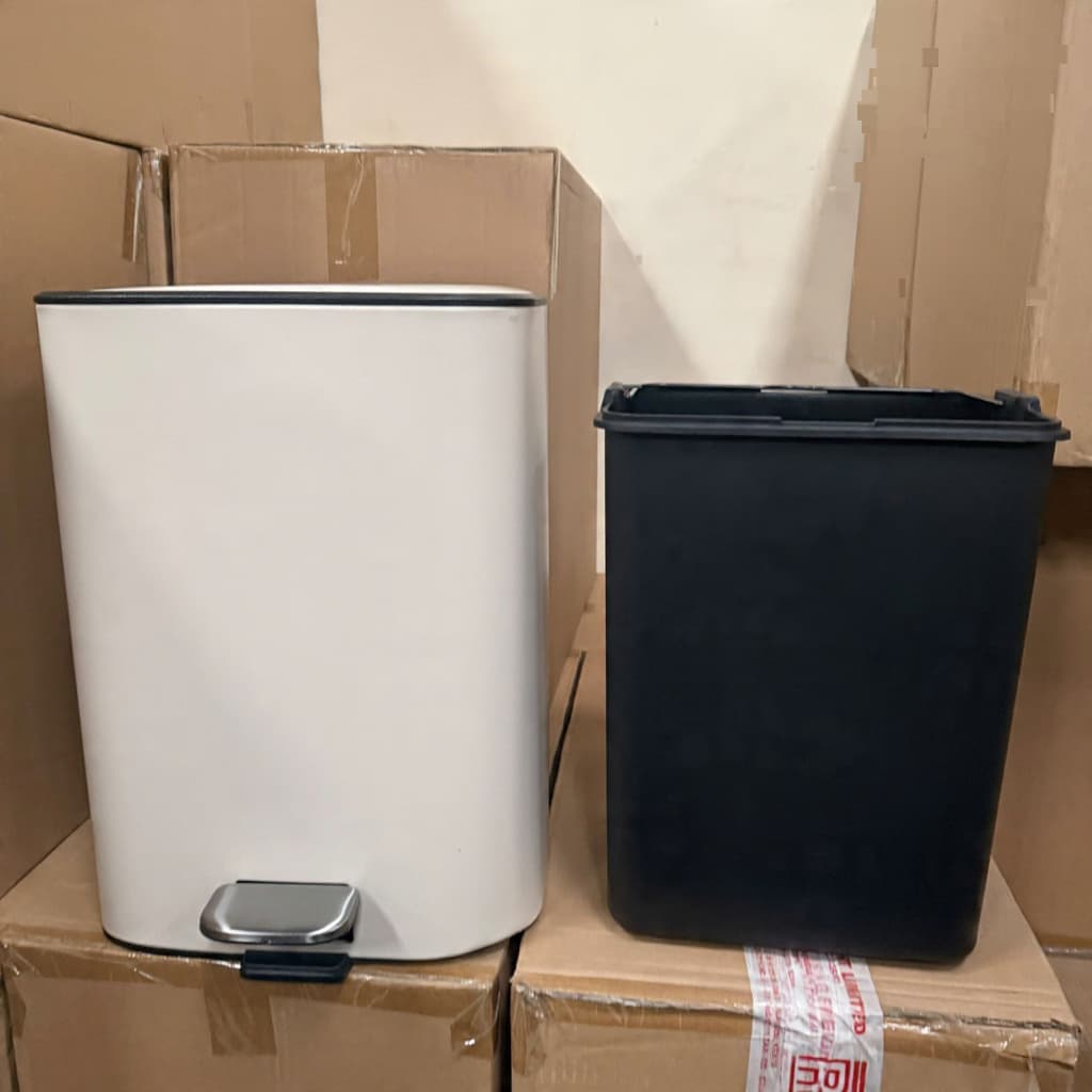 18L SS Soft Close Stainless Cream Pedal Bin with Inner Bin