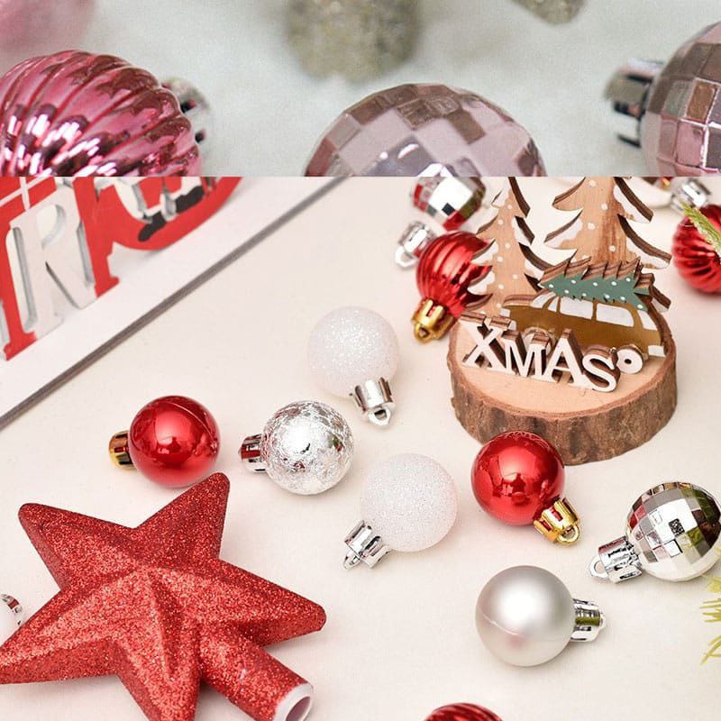 30Pcs Christmas Ball And Star Decoration Set