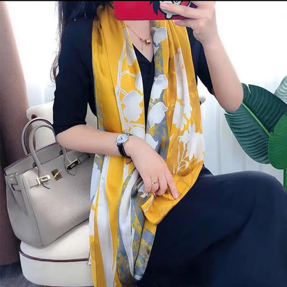 Floral silk scarf