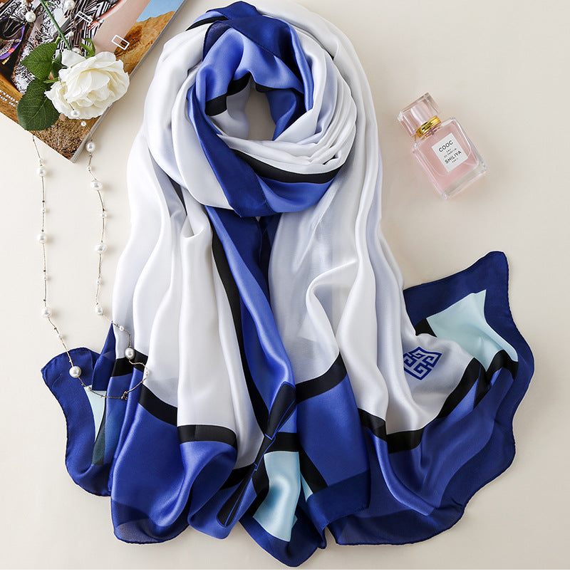 Floral silk scarf