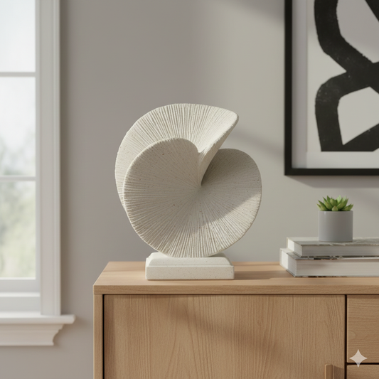 Spiral Shell Textured Ceramic Sculpture