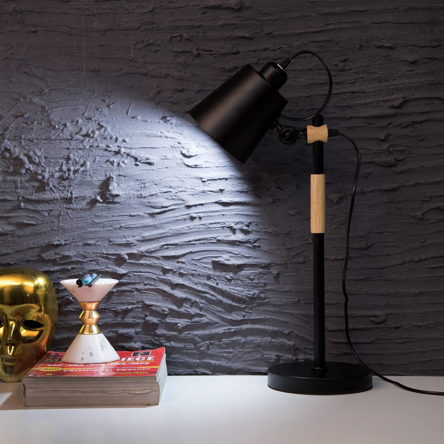Partiam Wood and Metal Desk Lamp Study Lamp
