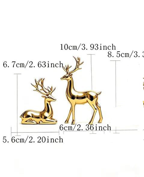 2pcs Christmas Reindeer Figurines Decor Set