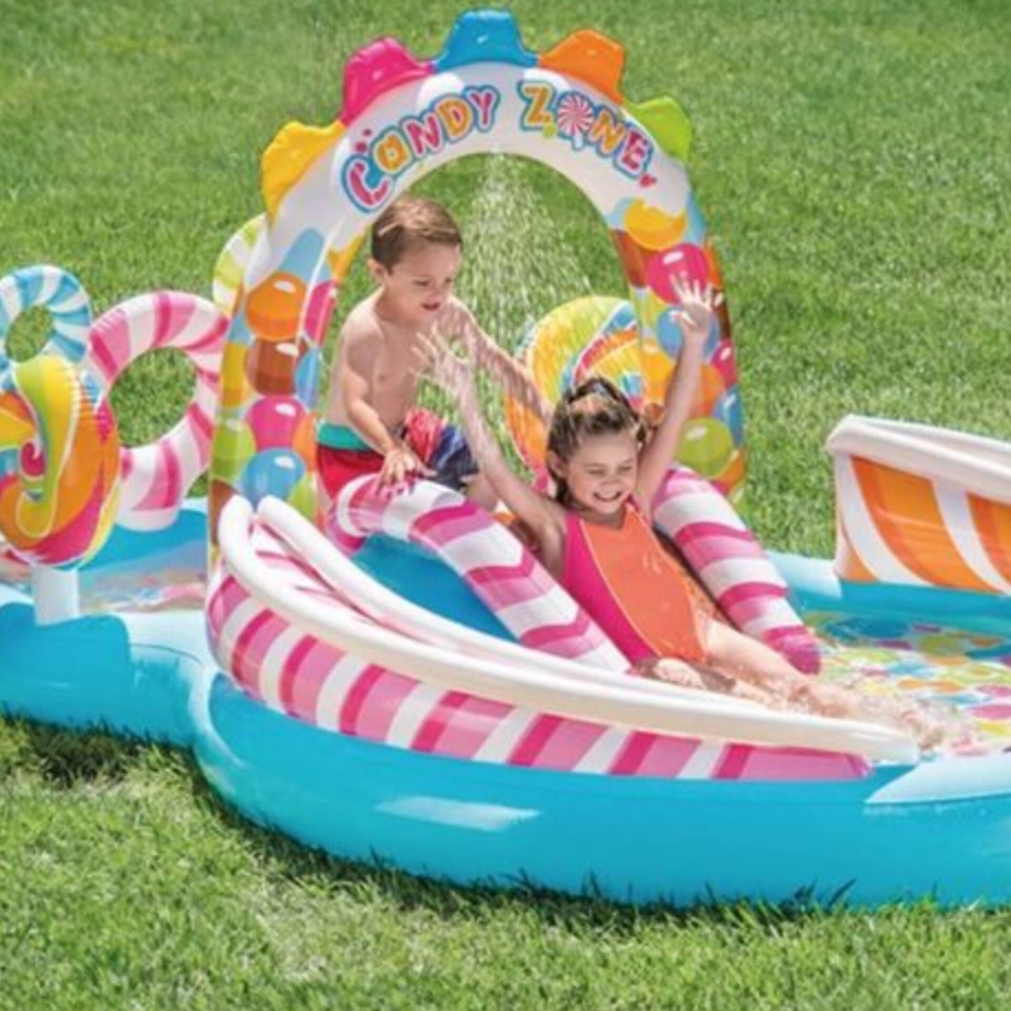 Candy zone inflatable water play pool