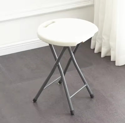White Round Foldable Outdoor Garden Camping Stool
