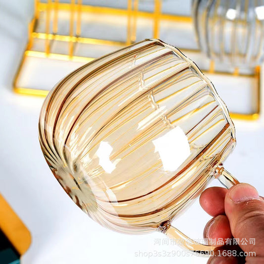 2pc stripped pumpkin borosilicate cup