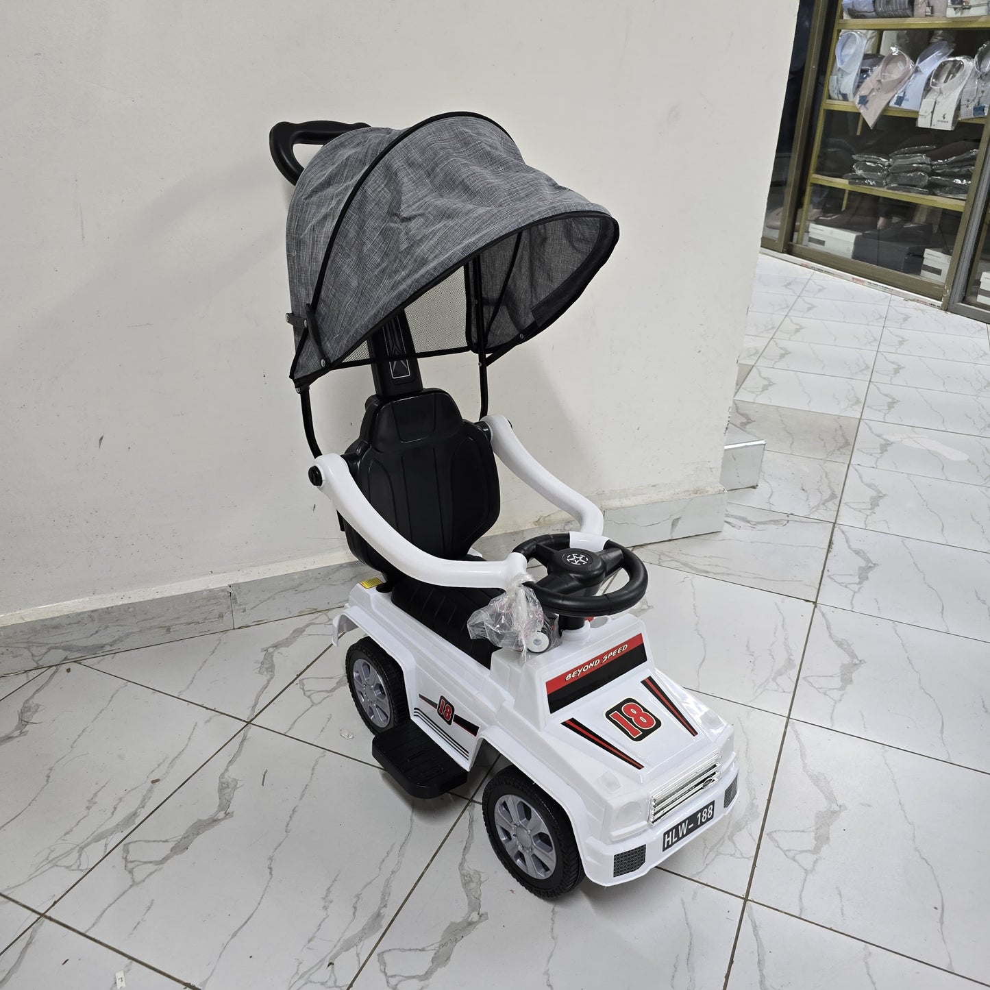 Baby push rides with canopy