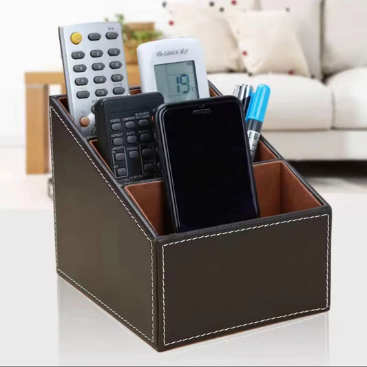 Leather remote organizer