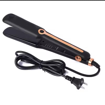 Flat iron hair straightener with wide base