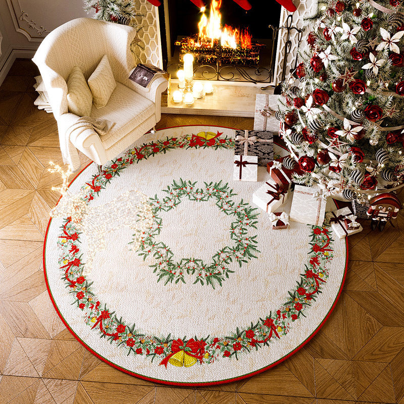 Anti-Slip circular Christmas carpet
