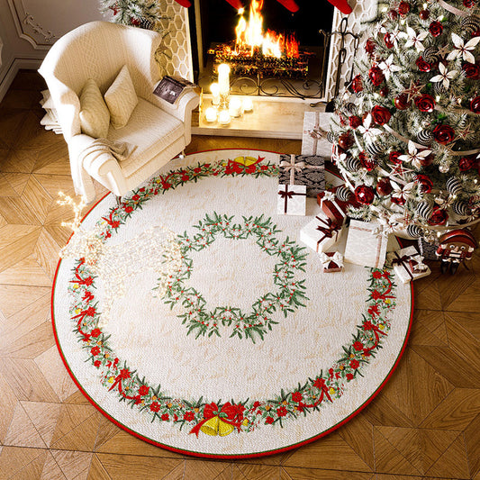Anti-Slip circular Christmas carpet