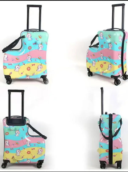 Unisex Kids Cartoon Travel Suitcase