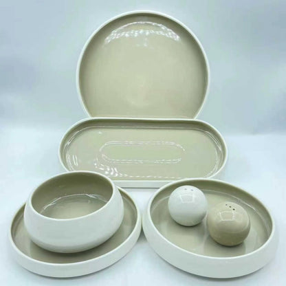 27 Pcs Double Glaze Porcelain Dinner Set