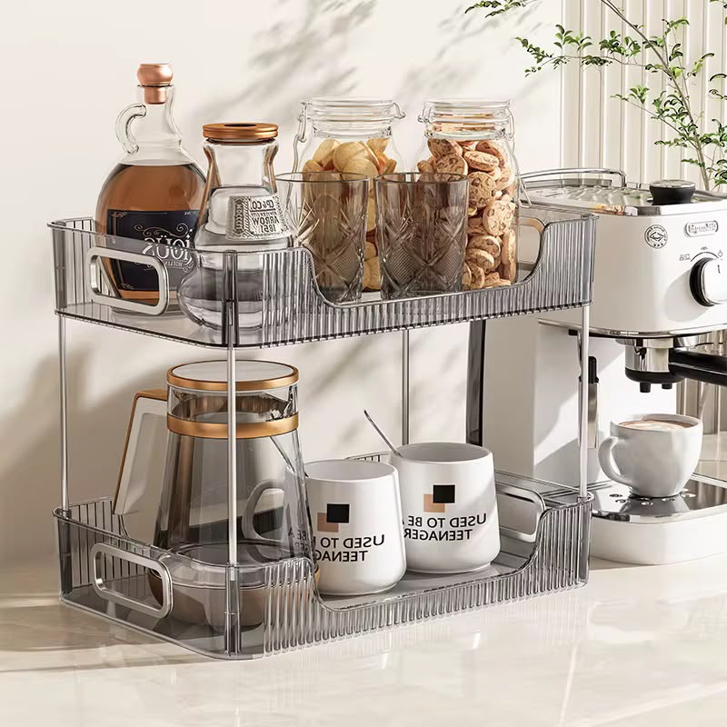 2 Tier Rectangular Countertop Storage Organizer