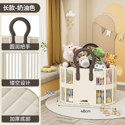 Toy basket with handle