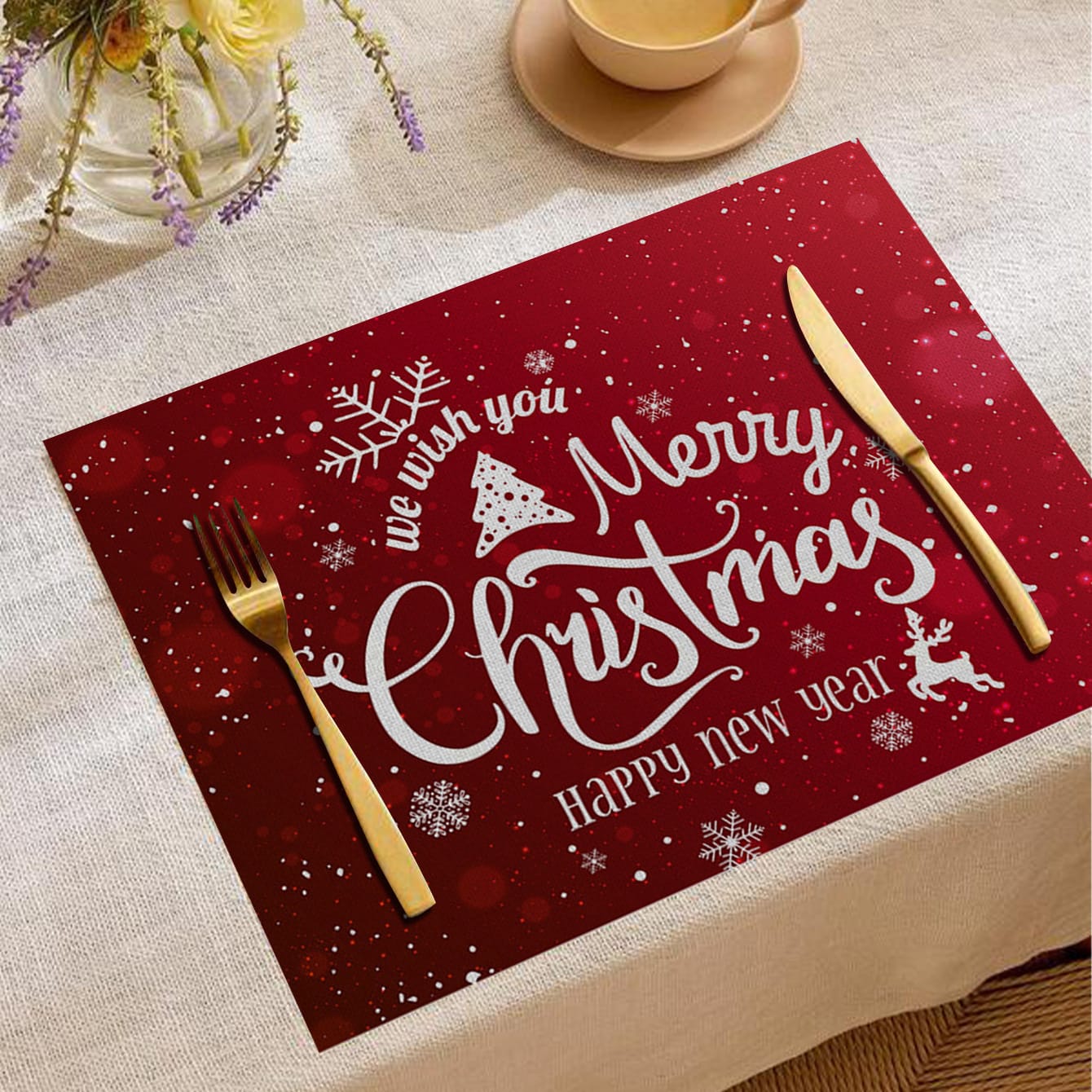 6Pc Christmas table mats placemats