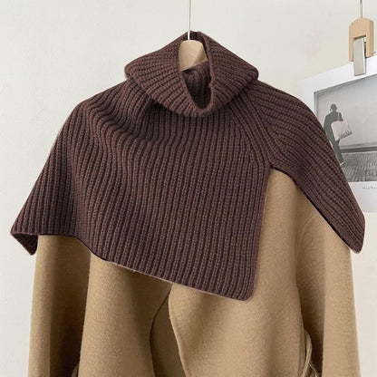 Ribbed Knitted Pullover Scarf