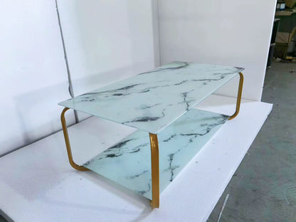 Wooden Marble Effect Design Coffee Table