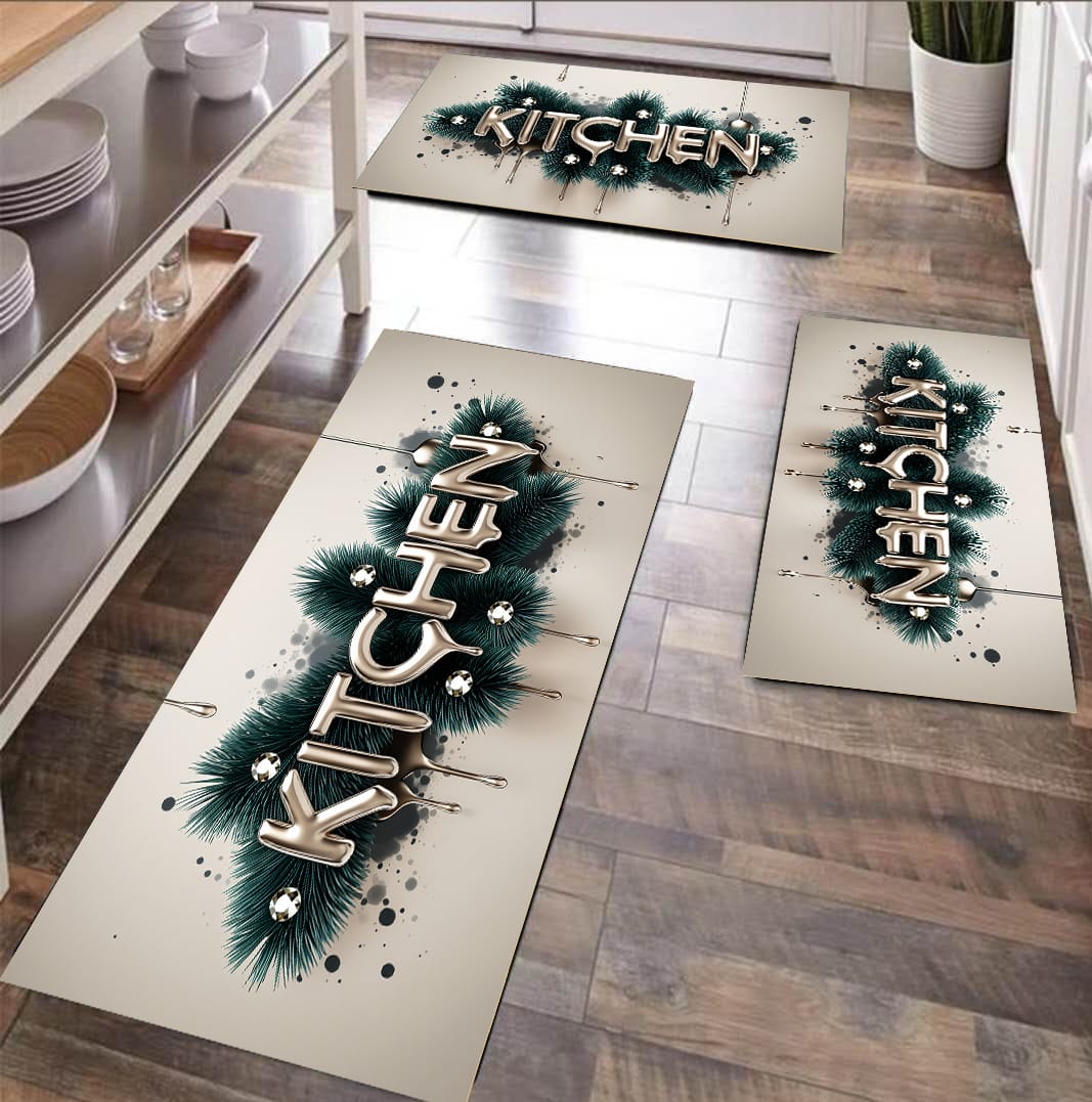 3Pcs rubber kitchen mats
