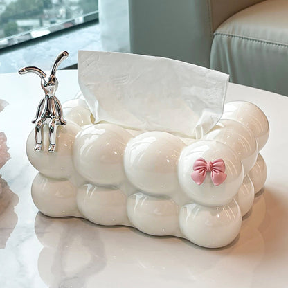 Tissue box serviette holder