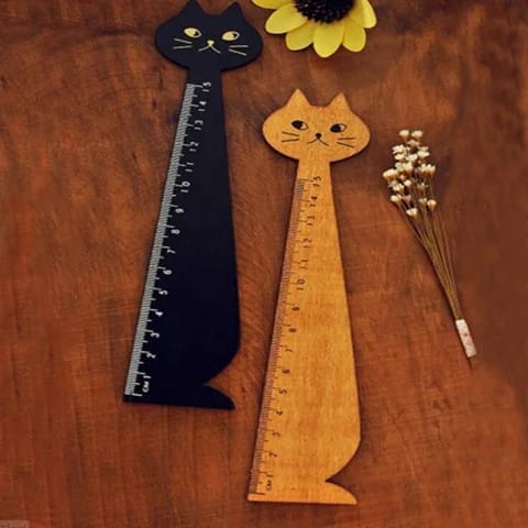2Pcs  wooden ruler