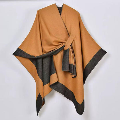 Double sided wrap up shawl winter  ponchos