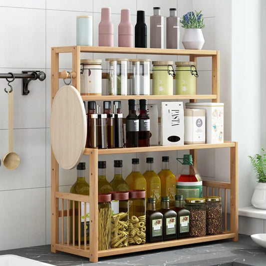 Bamboo multifunctional rack spice rack
