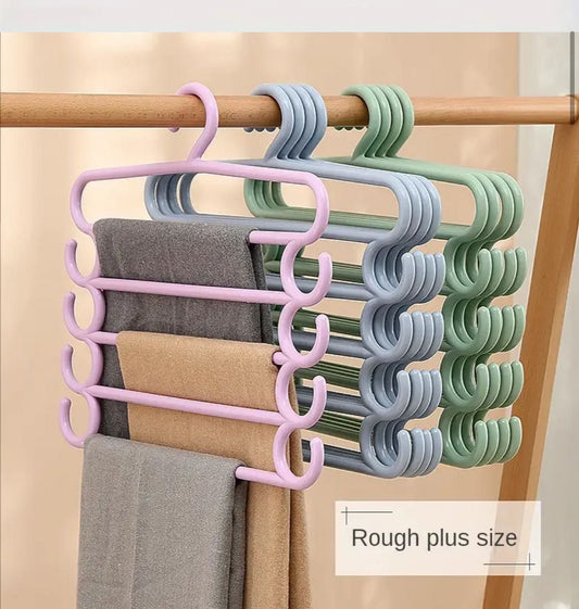 5pc heavy duty multi layer trousers hanger set of 2